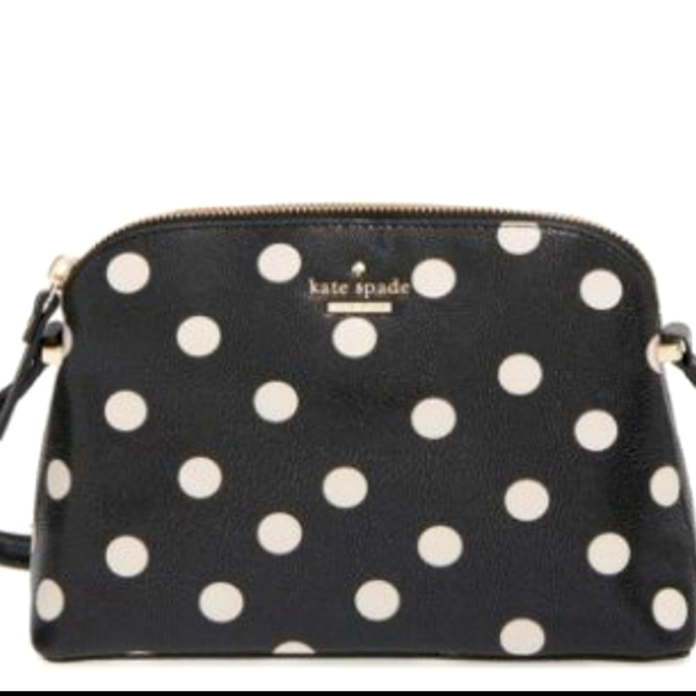 Kate Spade Black/White polka dot crossbody bag
